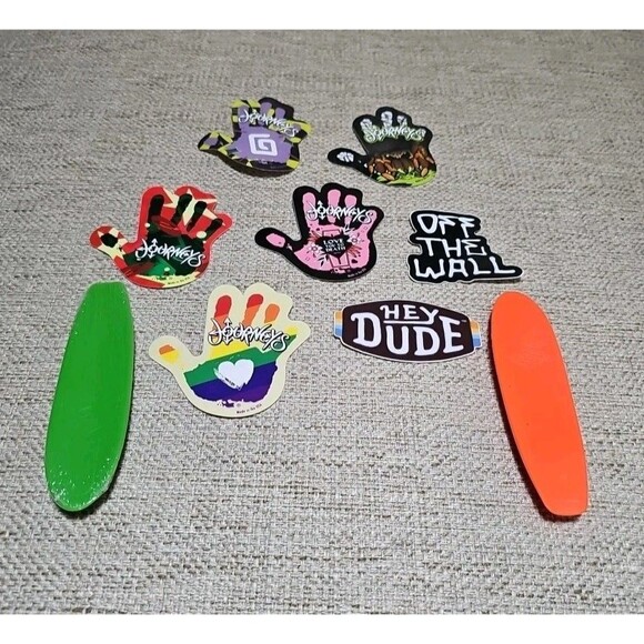 Vintage Journeys Hand Print Stkrs (5) Y2K (2) Rubber Surf/Skateboards Vans Hey D - Picture 2 of 16